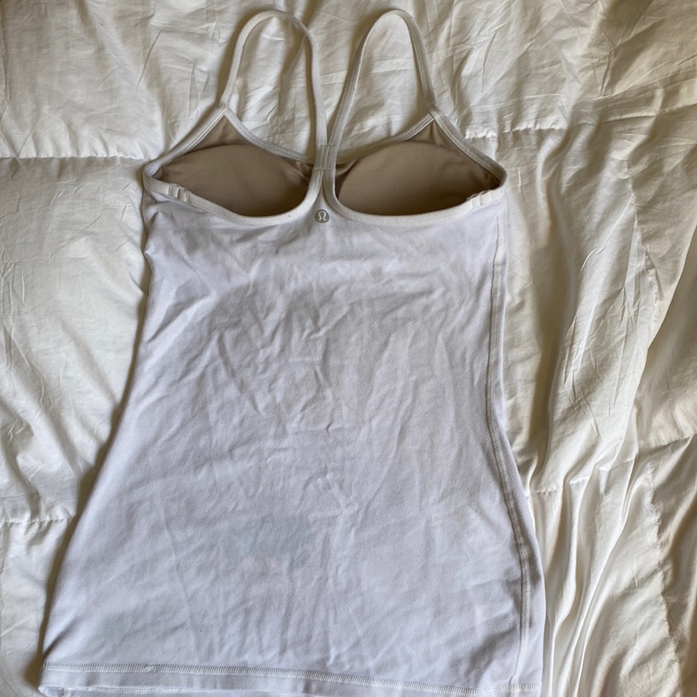 Well loved white lulu lemon tank